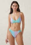 Cotton On Full Bikini Bottom - Charlie Ombre Green Shimmer
