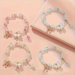 1PC Fashion And Delicate Glass Beads Bowknot Bracelet Versatile And Easy-to-wear Combine Well With Any Outfit