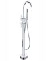 Floor Mounted Bath Mixer With Hand Shower - Chrome