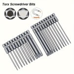 1 Set Magnetic Torx Screwdriver Bit Set 1 4 Hex Screw Driver Bits Extension Adapter Security Head Torx Star Hex Spline Bits Perf