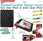 Promate Black IPOSE.10-STYLIZED Leather Design Cover