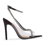 Black Satin Stiletto Sandal