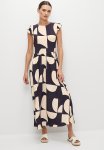 Edit Frill Detail Swing Hem Midaxi - Ink & Ecru Abstract