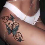 Temporary Butterfly Tattoo Sticker Waterproof Gradient Blue Design For Men And Women Body Art Arms Shoulders Legs Neck Chest