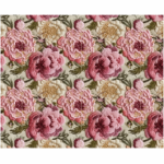 Printed Runner Embroidery Peonies