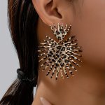 Leopard Pattern Thorn Heart Design Dangle Earrings Retro Sexy Style Creative Female Ear Ornaments