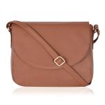 Ozora Vintage Genuine Leather Shoulder Crossbody Purse For Women With Adjustable Strap Mobile Pocket & Inside Zipper Tan Ndm