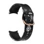 Silicone Strap For Samsung Galaxy Watch 4 - Black/white Floral