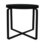 Hinny Side Table - Black Gloss Ferro Tex