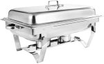 Stainless Steel Single Tray Chafing Dish - Food Warmer & Serving Spoon 280 Quart Single Pan
