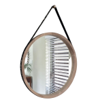 Natura L Round Mirror With Nguni Strap 84