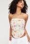 Candace Linen Corset - Sophia Floral Tangerine