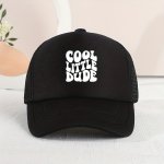Casual Trendy "cool Little Dude" Mesh Stitching Cap Sun Protection Comfortable Breathable Cap For Summer Holiday Outdoor Traveli