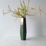 Poseidon Vase Small - Deep Green & Bronze