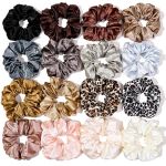 16PCS Satin Scrunchies For Women Big Ponytail Holders For Thick Curly Hair
