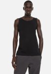 Cotton Jersey Vest Top - Black