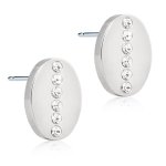 Blomdahl Natural Titanium Earrings Brilliance Oval Crystal