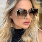 Oversized Square For Women Elegant Champagne Transparent Fashion Eyewear Vintage Uv Protection Eyeglasses For Sun Travel And Dri