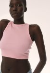 Cropped Vest Top - Light Pink