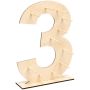 Wooden Donut Stand Display - Number 3 - Freestanding Party Dessert Holder