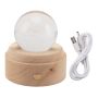 3D Crystal Ball Night Light - Elephant LED Glass Orb Lamp With Wooden Base