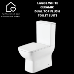 Lagos White Ceramic Dual Top Flush Toilet Suite