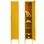 Steel Single Door Skinny Wardrobe Storage Cabinet Cupboard Locker - Mustard Yellow