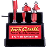 Tork Craft Router Bit Set 6PC Plastic Box