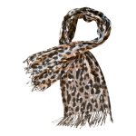 Thick Polyester Scarf - Grey Wildcat Print
