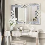 Decorative Crystal Wall Mirror - Silver