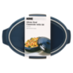 @home Blue Oval Casserole With Lid 42CM