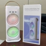 3-IN-1 MINI Desktop LED Light Air Cooler Portable Water Mist Fan