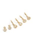 Goldair Gold Plated Cubic Zirconia Large Bezel Set Studs & Huggie Earrings 3-PACK