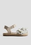 Ankle-strap Sandals - White Floral