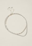 2-PACK Fine Chain Necklace- Sterling Silver Plated Classic Herringbone