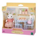 Sylvanian Snow Rabbit Mother & Baby Breakfast Table