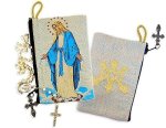 Alexandra Int'l Catholic Our Lady Of Grace Icon Symbol Of The Blessed Virgin Mary Tapestry Cloth Rosary Pouch Case 4 1 2 Inch