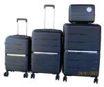 Smte Unbreakable Travel Luggage 4 Piece Suitcases Spinner Black With Keychain