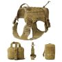 Tactical Service Dog Vest Outdoor Training Water-resistant Dog Harness M