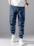 Men's Solid Cargo Pants With Drawstring And Pockets Classic And Chic Pants For Skateboarding Street Wear And Outdoors Activities