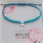 Dezzie-grace 925 Sterling Silver Dolphine Cord Bracelet Size 12-24CM Adjustable