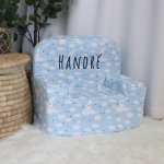A Kids Sofa Foam Chair Blue With Moon And Star