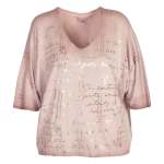 Overdyed Word Foil Knit Top - Antique Rose Free