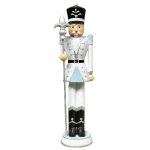 123CM Blue Nutcracker W Silver Stick