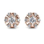 DESTINY Sun Petal Earrings With Crystals From Swarovski - Rose Gold