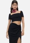 Knot-detail Jersey Skirt - Black