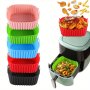 1PC Reusable Silicone Air Fryer Liners - 20.32 Cm Square For 4-7 Qt Air Fryers - Oven And Microwave Safe - Easy Cleaning And