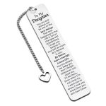 Inspirational Bookmark For Kids - Birthday Gift For Daughter Stepdaughter Teen Girls - Back To School Graduation Gift For Daught