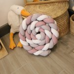 3 Strand Braided Cot Bumper 3M Pink Purple And White In Stock