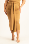 Savannah Wrap Tie Detail Skirt - Toasted Coconut - XL